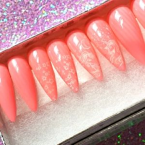 Bright Day and night reusable gel press on nails